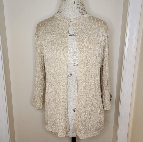 Wasserman gold silk cardigan - Picture 1 of 10